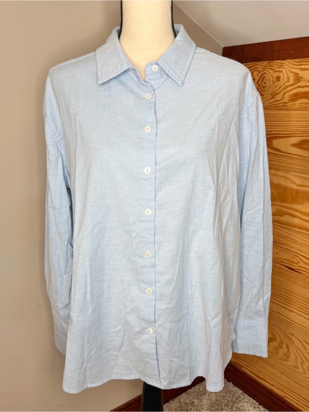 Tuckernuck Long Sleeve Collared Button Up Shirt Light Blue Medium M Workwear
